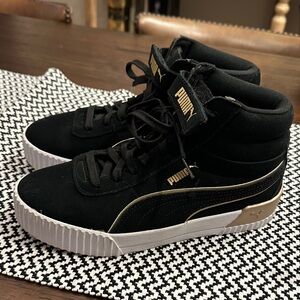 Puma Black and Gold High-Tops